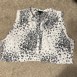 Ann Taylor White and Black Blouse - size M